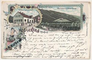 1899 Pekre, Pickerndorf, Pickern bei Marburg; Dr. O. Reiser's Eigenbau Ausschank, Kirche St. Wo...