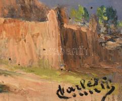 Olvashatatlan jelzéssel (Camille Vailet?): Sivatagi jelenet. Olaj, falemez. Kissé sérült. 15,5x33 cm