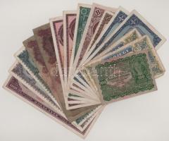 15db-os, egy kivétellel mind magyar Pengő bankjegy, közte 1946. 10.000.000AP (2x) + 1946. 10.000BP T:F,VG közte szép papír