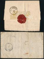 1850 2 db levél 3kr bérmentesítéssel / Mi 3 on 2 covers, "AGRAM" - "KARLSTADT" +...
