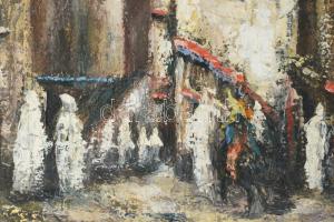 Olvashatatlan jelzéssel (Camille Vailet?), XX. sz. második fele: Medina kapujában. Olaj, vászon. 46x...