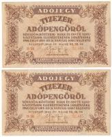 1946. 10.000AP (2x) sorszámkövetők "D 30 22.865 - D 30 22.866" T:VF Adamo P54