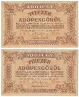 1946. 10.000AP (2x) sorszámkövetők "D 18 68.549 - D 18 68.550" T:VF Adamo P54