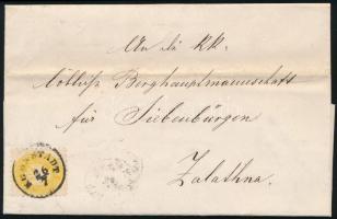 ~1864 2kr levélen / Mi 30 on cover, "KRONSTADT" - "HERMANNSTADT" (22.000)