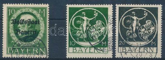 Német Államok Bayern 1919/20 Mi 170 + 194-195 szép darabok (min. Mi EUR 117.-)