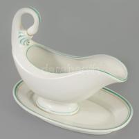 cca 1880 Nemesi monogramos szószkínáló edény, jelzés nélkül, hibátlan, 21x18 cm