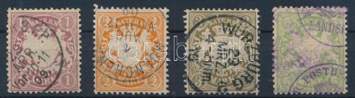 Német Államok Bayern 1881-1900 Mi 53, 64, 69, 70 (min. Mi EUR 100.-)