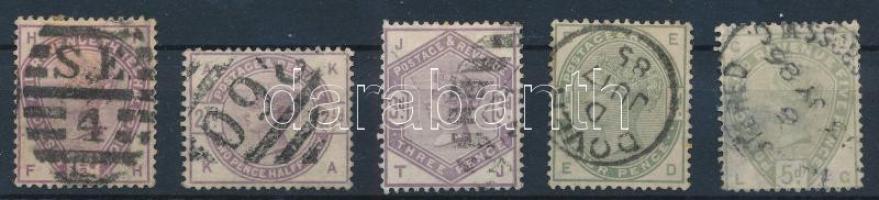 Nagy-Britannia 1883 Mi 73, 75, 76, 77, 78 (kis hibák / minor faults) (Mi EUR 435.-)