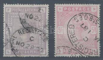 Nagy-Britannia 1883 Mi 82x, 83ax szép darabok (Mi EUR 210.-)