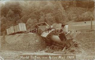1909 Lasko, Markt Tüffer; am 4. Mai 1909 / railway disaster, trainwreck, locomotive. photo (fa)
