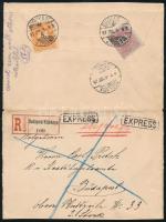 1897 Helyi ajánlott expressz levél 23kr-os tarifahelyes darab, 3kr (helyi levél díj) + 5kr (ajánlási díj) + 15kr (expressz díj) rendkívül ritka RRR! Kiállítási célból kinyitva.