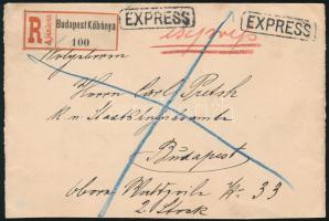 1897 Helyi ajánlott expressz levél 23kr-os tarifahelyes darab, 3kr (helyi levél díj) + 5kr (ajánlási...