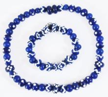 Iparművész üveg nyaklánc és karkötő