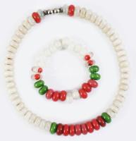 Iparművész üveg nyaklánc és karkötő