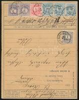 1888 35kr díjjegyes zárt távirat lap Svájcba, 11 szavas (szavanként 4kr azaz 44kr + alapdíj 30kr + 1kr nyomtatvány = 75kr - 35kr fiezetendő: 40kr) 1kr + 2 x 2kr + 5kr + 3 x 10kr bélyeggel "NÁDASD / BARANYA M." - "BONYHÁD" - Luzern. Rendkívül ritka darab! RRRR!