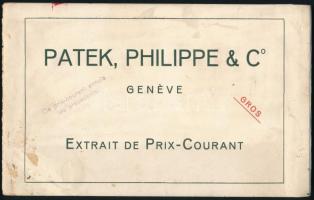 1929 A vájci Patek Philippe &amp; Co. óragyártó cég termékeinek árlapjai, 6p+19 kartonlap oldal ...