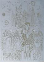 Zala Tibor (1920-2004): Bocaccio c. grafika réz nyomódúca. 40x30 cm. Gyűjtői ritkaság!