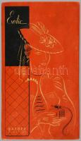 cca 1935 K. Lukáts Kató (1900-1990) iparművész Exotic Kölni, Baeder, Budapest art deco grafikájú dob...
