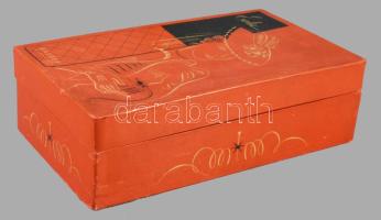 cca 1935 K. Lukáts Kató (1900-1990) iparművész Exotic Kölni, Baeder, Budapest art deco grafikájú dob...