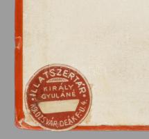 cca 1935 K. Lukáts Kató (1900-1990) iparművész Exotic Kölni, Baeder, Budapest art deco grafikájú dob...