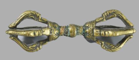 9 darabos antik tibeti szobor és kegytárgy összeállítás. 19. sz. második fele - 20. sz. első fele. V...