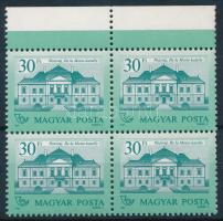 1987 Kastélyok 30Ft ívszéli négyestömb, matt-fényes, 12 : 11 1/2 fogazás (20.000)