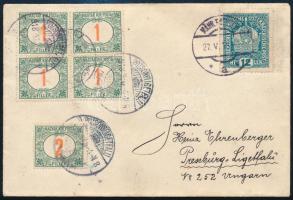 1918 Levél Ausztriából 6f portóval