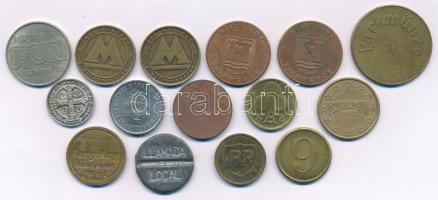 Vegyes 12db-os zseton-, emlékzseton-, bárca-, játékpénztétel T:XF-F