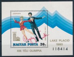 1979 Téli olimpia blokk Regőczy Krisztina aláírásával