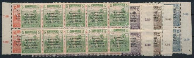 1919 Nemzeti hadsereg sor 10-es tömbökben, SOCMIS garanciajelzéssel (25.000)