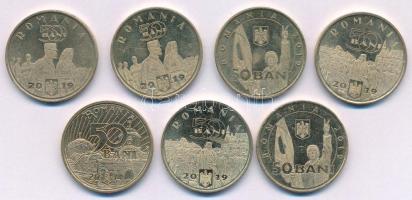Románia 2014-2019. 50b forgalmi emlékpénz (7db, 4xklf) T:AU,XF
Romania 2014-2019. 50 Bani circulati...