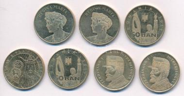 Románia 2014-2019. 50b forgalmi emlékpénz (7db, 4xklf) T:AU,XF
Romania 2014-2019. 50 Bani circulati...