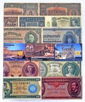 Néggyűrűs bankjegyberakó huszonkilenc kettes és tizenhét hármas osztású berakólappal. A lapok közel újszerű, a berakó használt állapotban