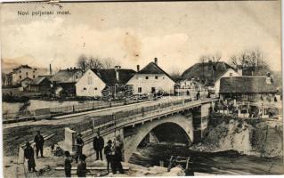 1912 Ljubljana, Laibach; Novi poljanski most / new bridge construction, workers (fl)