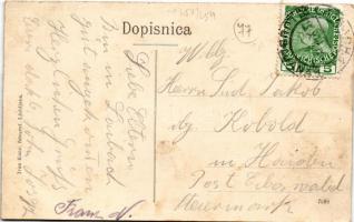 1912 Ljubljana, Laibach; Novi poljanski most / new bridge construction, workers (fl)