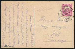 1930 Képeslap "PÁPA-BÁNHIDA" vasúti mozgóposta bélyegzéssel