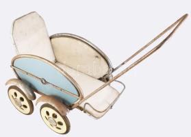 cca 1960 Miskolci Vasipari és Gyermekkocsigyártó Vállalat játék babakocsi, cca 70x58 cm