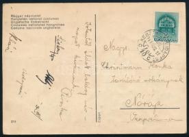 1941 Képeslap "KESZTHELY-BUDAPEST" vasúti mozgóposta bélyegzéssel