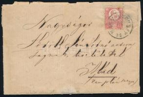 1874 Réznyomat 5kr levélen "NAGY SZOMBAT"