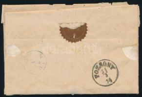 1874 Réznyomat 5kr levélen "NAGY SZOMBAT"