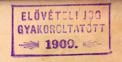 1905. Budapest "Fiumei Nyilvános Raktár Részvénytársaság" részvénye 400K-ról bélyegzésekke...