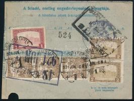 1921 Postautalvány 6 db bélyeggel