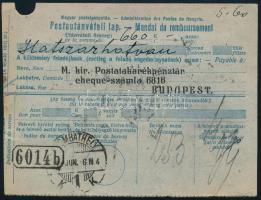 1921 Postautalvány 6 db bélyeggel