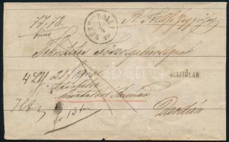 1870 Hivatalos levél "NÉMET BOLLY" + "ÁLÍTÓLAG"