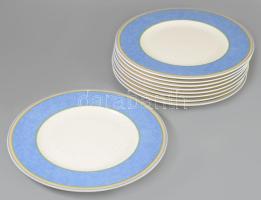 Villeroy &amp; Boch "Julie Ciel" mintás 9 részes nagytányér garnitúra, jelzett, hibátlan, d: 27 cm