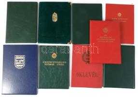 1964-2003 Katonai emléklapok, oklevelek (kitüntetés adományozó, dicsérő), összesen 9 db