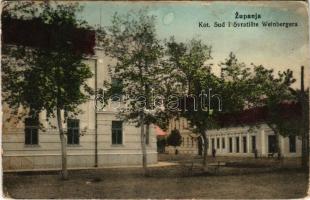 1914 Zsupanya, Zupanja; Kot. Sud i Svratiste Weinbergera / Járásbíróság, Weinberger vendéglője. Jako...