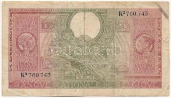 Belgium 1943. 100Fr / 20B "K2 760743" T:F Belgium 1943. 100 Francs / Belgas "K2 760743" C:F Krause 123.