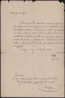 1871-1946 3 db vegyes irat (levél vitézi aláírással, katonai és jogi irat)