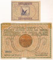 1918. Sopron 10f utalvány + 1919. 50f utalvány T:VG
Adamo SOP-4.1, SOP-5.1.1